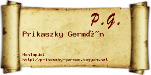 Prikaszky Germán névjegykártya